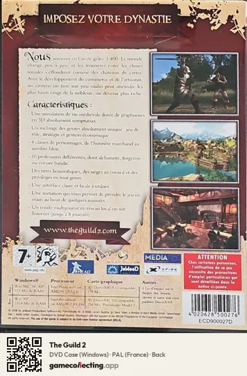 The Guild 2 Computer, France box back