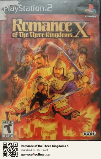 Romance of the Three Kingdoms X PlayStation 2, NTSC box front