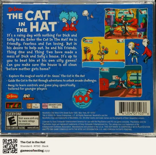 The Cat in the Hat PlayStation, NTSC box back