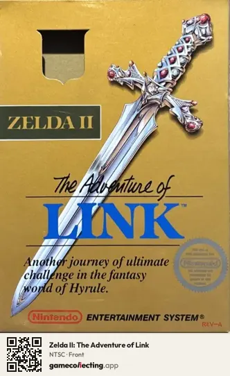 Zelda II: The Adventure of Link Nintendo Entertainment System, NTSC box front