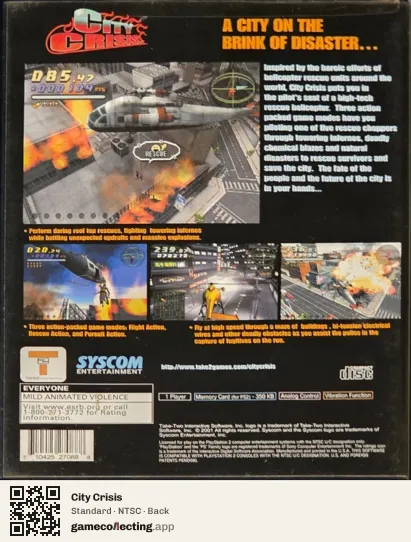City Crisis PlayStation 2, NTSC box back