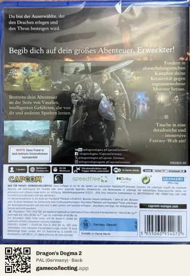 Dragon's Dogma 2 PlayStation 5, Germany box back