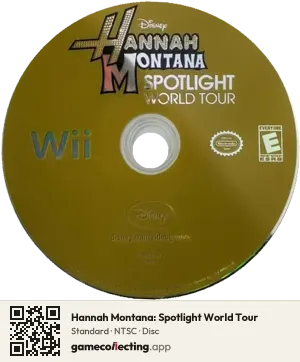 Hannah Montana: Spotlight World Tour Nintendo Wii, NTSC disc