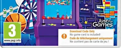Arcade Game Zone, the PEGI square on its front
