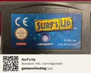 Surf's Up Game Boy Advance, PAL cartridge label