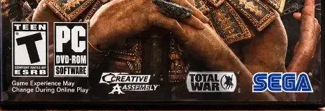 Medieval II: Total War Kingdoms, the ESRB box on its front