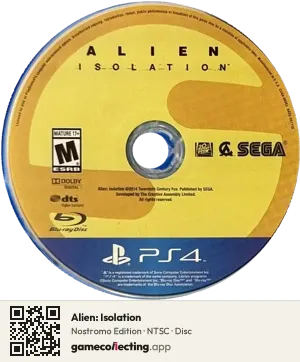 Alien: Isolation PlayStation 4, NTSC disc
