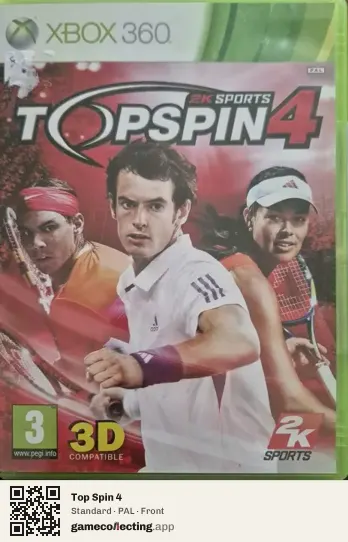 Top Spin 4 Xbox 360, PAL box front