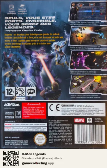 X-Men Legends Nintendo GameCube, France box back