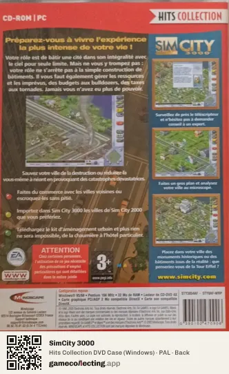 SimCity 3000 Computer, PAL box back