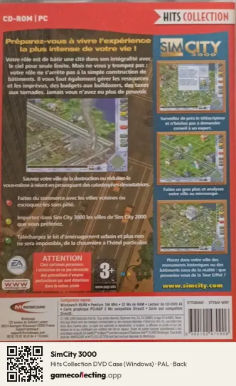 SimCity 3000 Computer, PAL box back