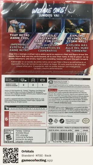 Orbitals Nintendo Switch 2, NTSC box back