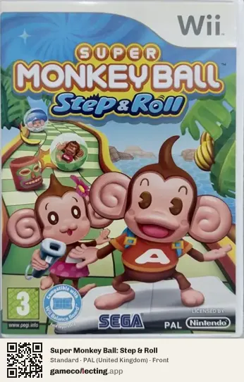 Super Monkey Ball: Step & Roll Nintendo Wii, United Kingdom box front