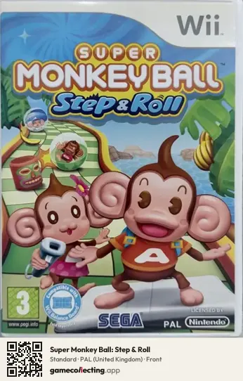 Super Monkey Ball: Step & Roll Nintendo Wii, United Kingdom box front