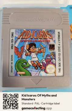 Kid Icarus: Of Myths and Monsters Game Boy, PAL cartridge label