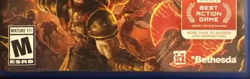 Doom Eternal, the ESRB box on its front