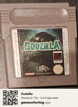 Godzilla Game Boy, PAL cartridge label