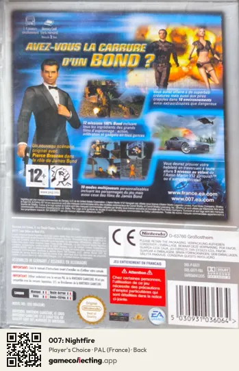 007: Nightfire Nintendo GameCube, France box back