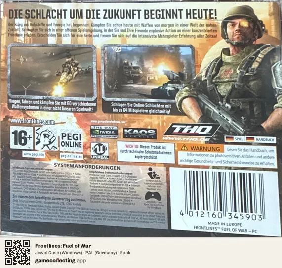 Frontlines: Fuel of War Computer, Germany box back