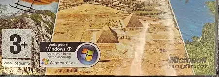 Microsoft Flight Simulator X, the PEGI square on its front