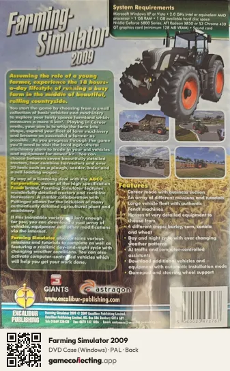 Farming Simulator 2009 Computer, PAL box back