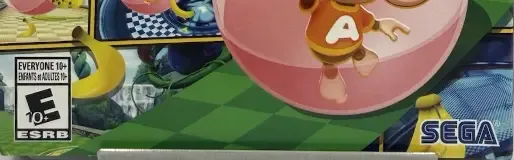 Super Monkey Ball Banana Mania, the ESRB box on its front