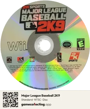 Major League Baseball 2K9 Nintendo Wii, NTSC disc