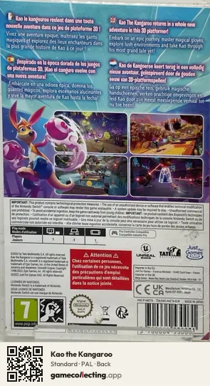 Kao the Kangaroo Nintendo Switch, PAL box back