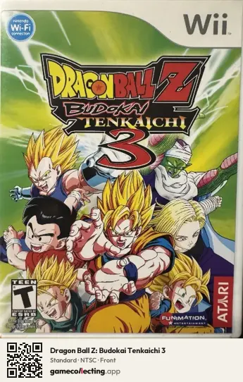 Dragon Ball Z: Budokai Tenkaichi 3 Nintendo Wii, NTSC box front