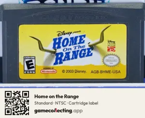 Home on the Range Game Boy Advance, NTSC cartridge label