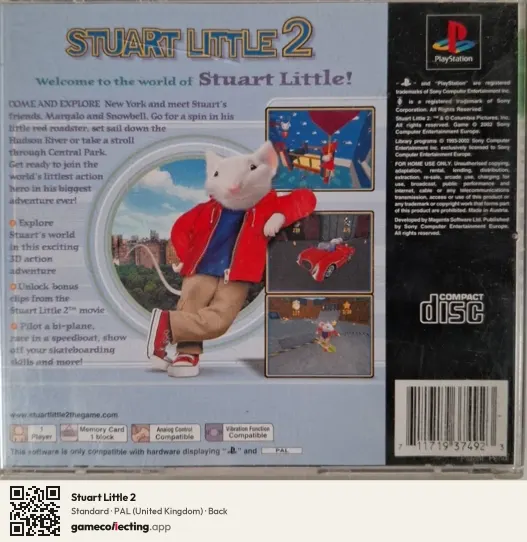Stuart Little 2 PlayStation, United Kingdom box back