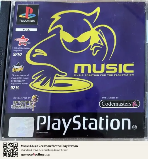 Music: Music Creation for the PlayStation PlayStation, United Kingdom box front