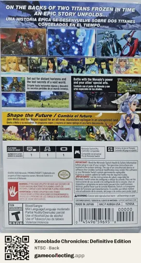 Xenoblade Chronicles: Definitive Edition Nintendo Switch, NTSC box back