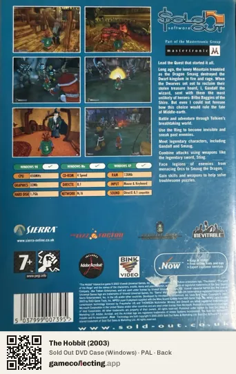 The Hobbit (2003) Computer, PAL box back