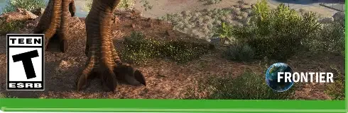 Jurassic World Evolution 2, the ESRB box on its front