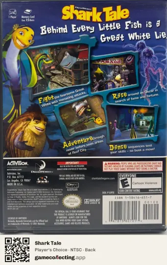 Shark Tale Nintendo GameCube, NTSC box back