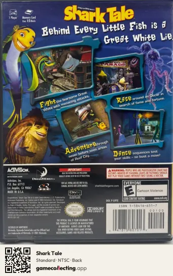 Shark Tale Nintendo GameCube, NTSC box back