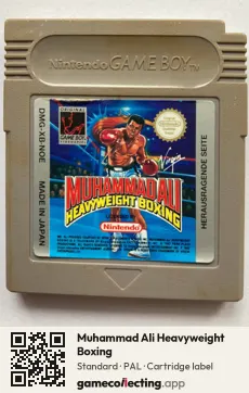 Muhammad Ali Heavyweight Boxing Game Boy, PAL cartridge label