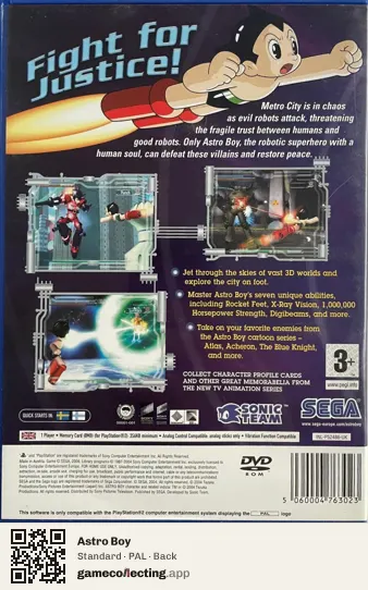 Astro Boy PlayStation 2, PAL box back