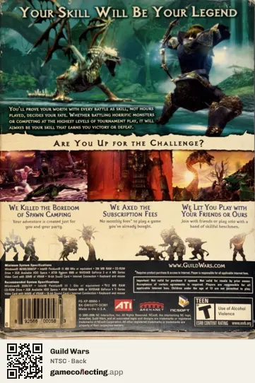 Guild Wars Computer, NTSC box back