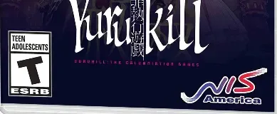Yurukill: The Calumniation Games, the ESRB box on its front