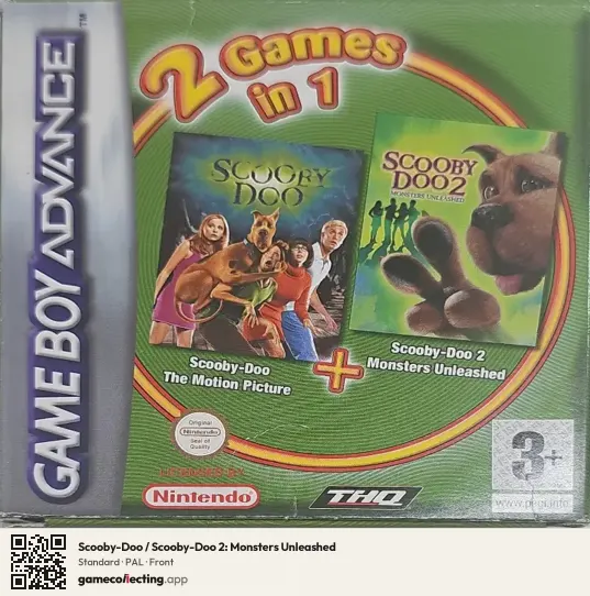 Scooby-Doo / Scooby-Doo 2: Monsters Unleashed Game Boy Advance, PAL box front