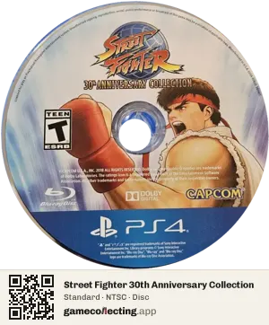 Street Fighter 30th Anniversary Collection PlayStation 4, NTSC disc