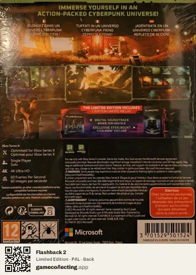 Flashback 2 Xbox Series X, PAL box back