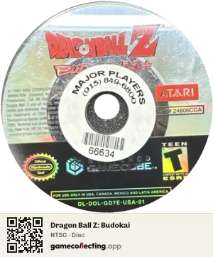 Dragon Ball Z: Budokai Nintendo GameCube, NTSC disc