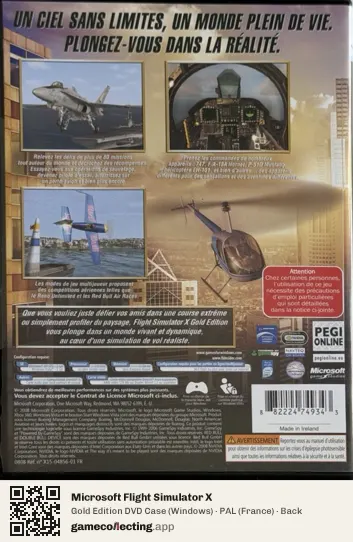 Microsoft Flight Simulator X Computer, France box back