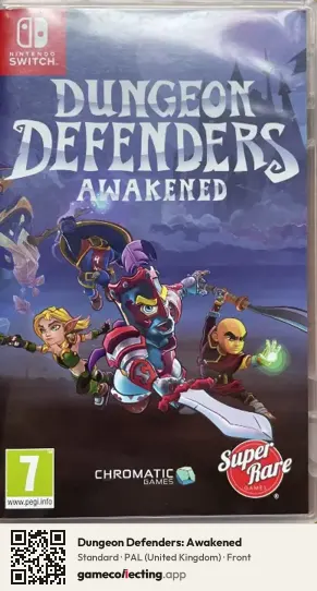 Dungeon Defenders: Awakened Nintendo Switch, United Kingdom box front