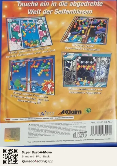 Super Bust-A-Move PlayStation 2, PAL box back