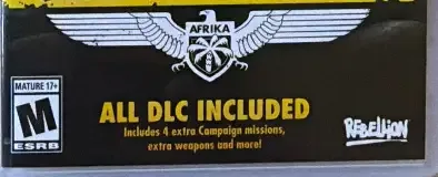 Sniper Elite III, the ESRB box on its front