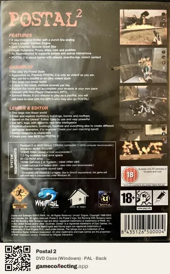 Postal 2 Computer, PAL box back